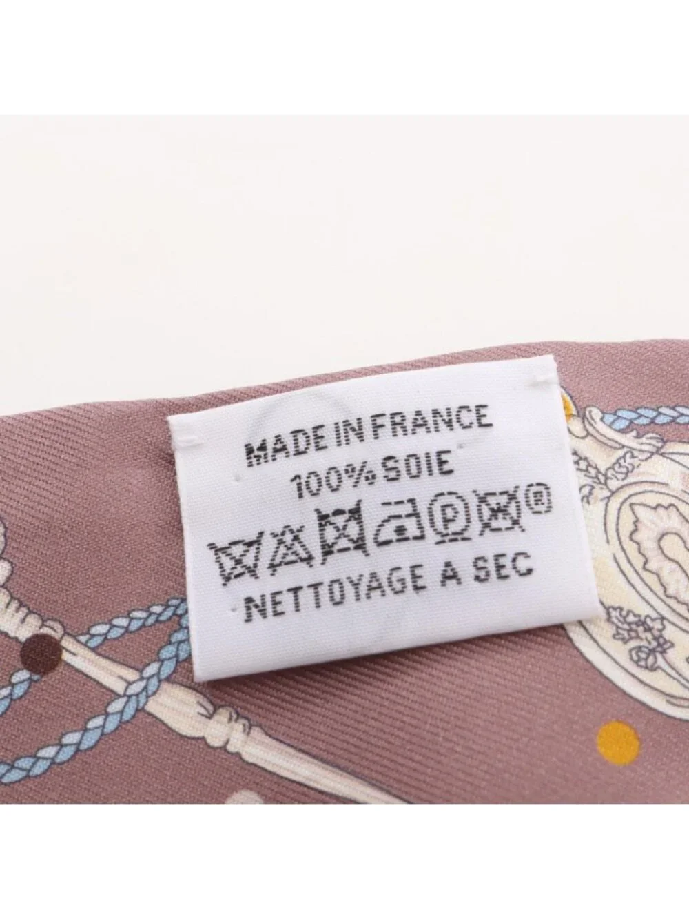 ★SOLD★ Hermes Scarf Twill les Cles a Pois Ribbon Brown Glace Silk - Picture 5 of 6